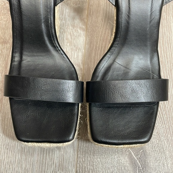 Bamboo Espadrille High Wedge Platform Heel Square Toe Ankle Strap Sandals 8 - Picture 5 of 14